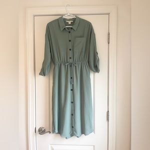 Green Shirt Dress NWOT